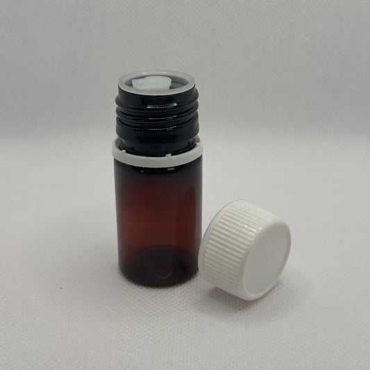 A 15ml Pet Amber Bottle with white background