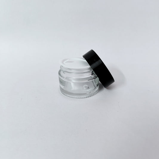 Glass Jar -Transp - Black Cap - 30g