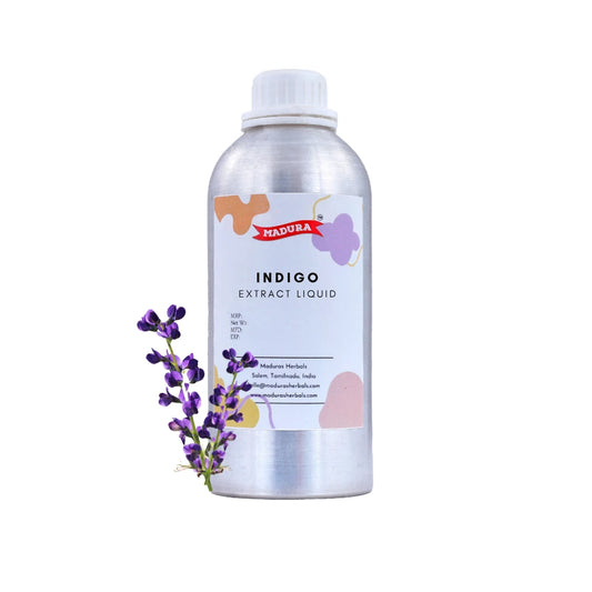 A Aluminium Bottle with Indigo Extract Liquid