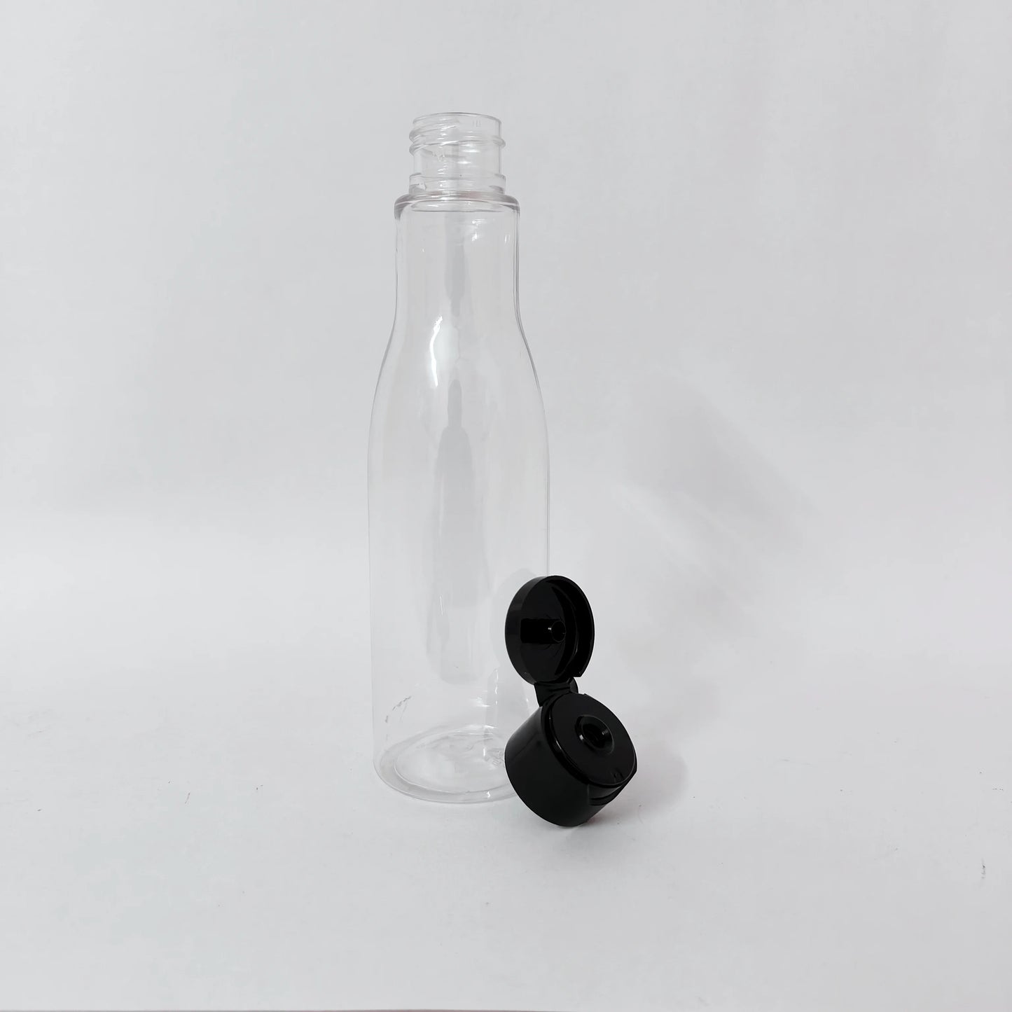 PET Asta Bottle - Clear - 24mm Black Flip Cap - 200mL