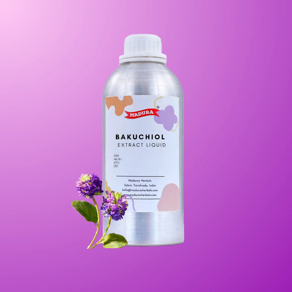 A Aluminium Bottle with Bakuchiol Extract Liquid