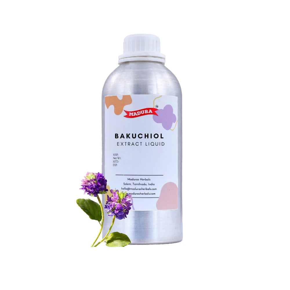 A Aluminium Bottle with Bakuchiol Extract Liquid