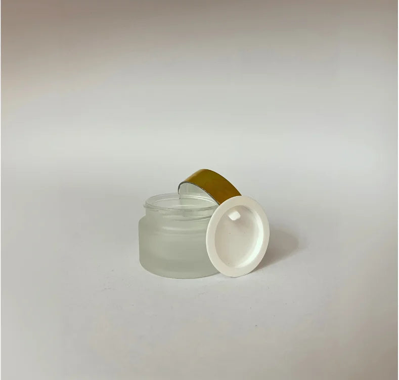 Glass Jar - Frosted - Gold Cap - 15gms