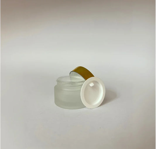 Glass Jar - Frosted - Gold Cap - 15gms