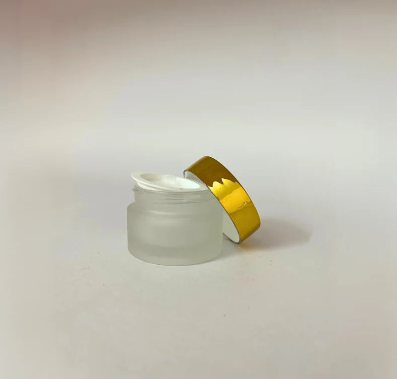 Glass Jar - Frosted - Gold Cap - 15gms