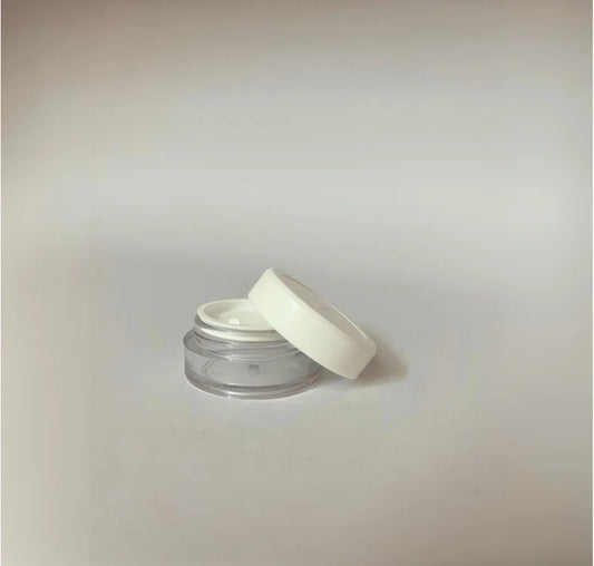 Glass Lip Balm Container - White Cap - 8gms
