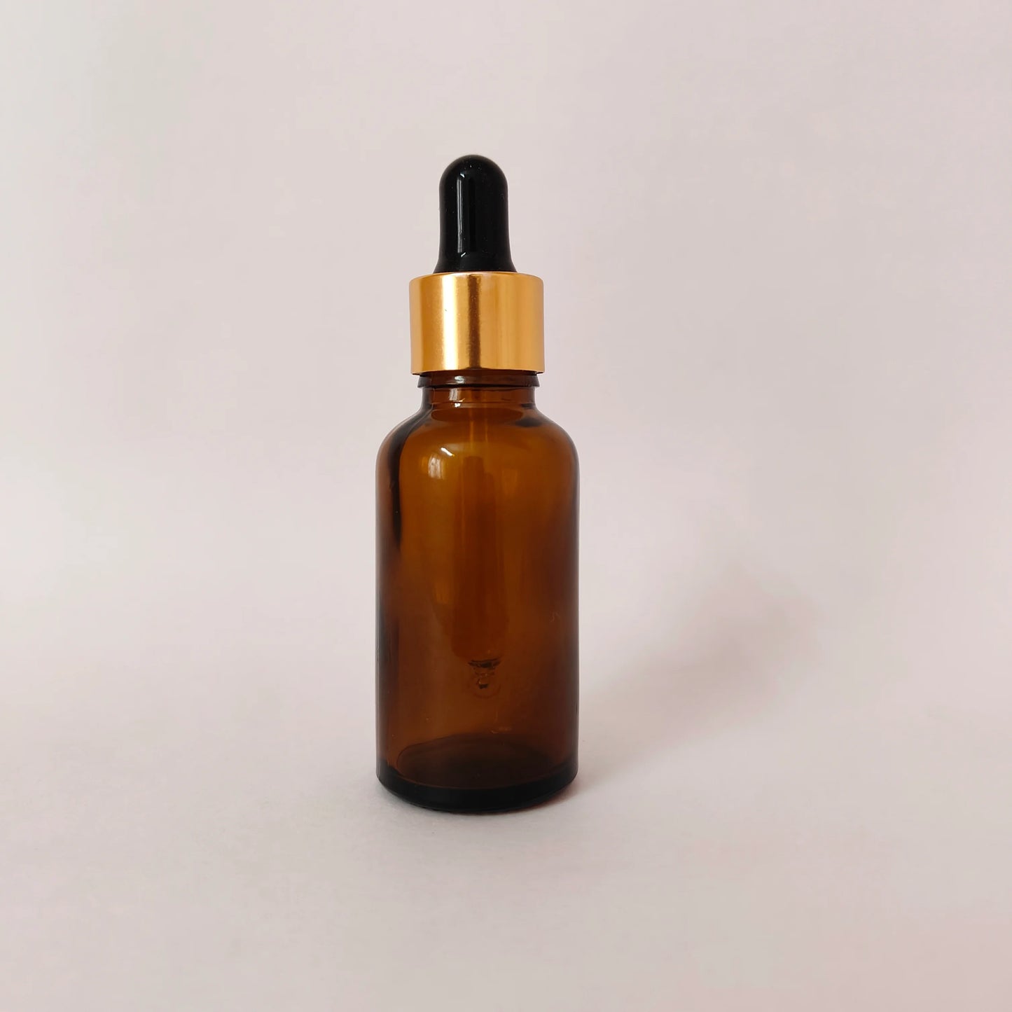Glass Serum Bottle - Amber - Gold Dropper - 30mL