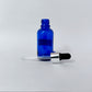 Glass Serum Bottle - Blue - Silver Dropper - 30mL