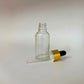 Glass Serum Bottle - Clear - Gold Dropper - 30mL