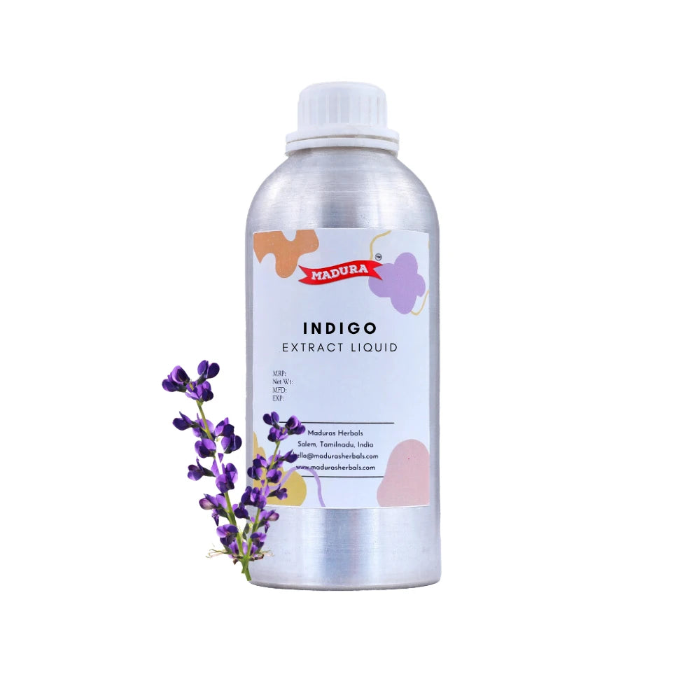 A Aluminium Bottle with Indigo Extract Liquid