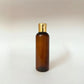 PET Round Bottle - Amber - Gold Flip Cap - 100mL