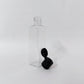PET Square Bottle - Clear - 20mm Black Flip Cap - 100mL