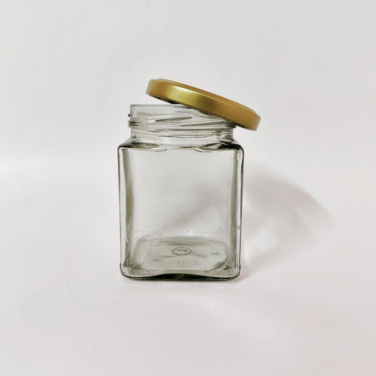 Glass Jar - Clear - Honey Square - 200g