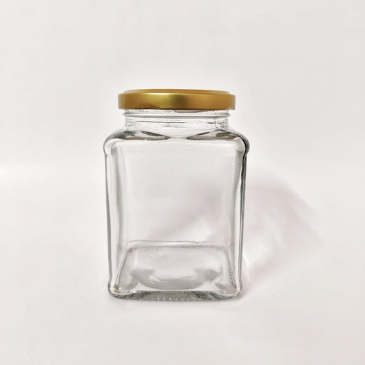 Glass Jar - Clear - Honey Square - 500g